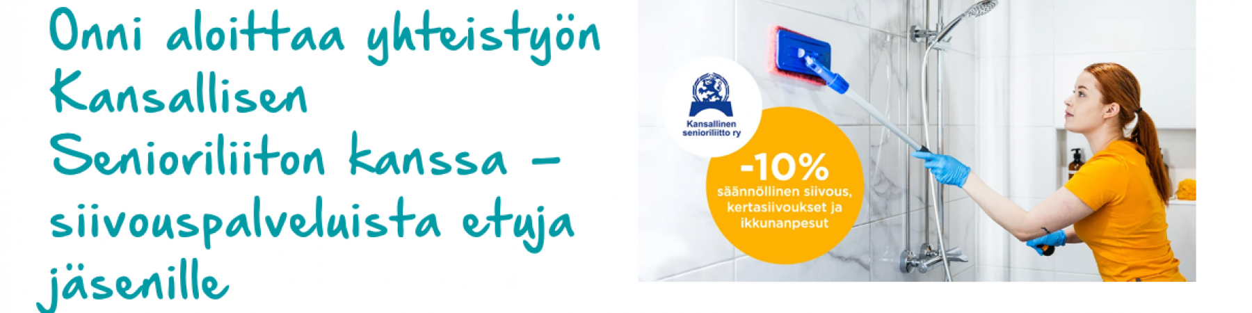 UUSI JÄSENETUKUMPPANI: Onni aloittaa yhteistyön Kansallisen Senioriliiton kanssa – siivouspalveluista etuja jäsenille