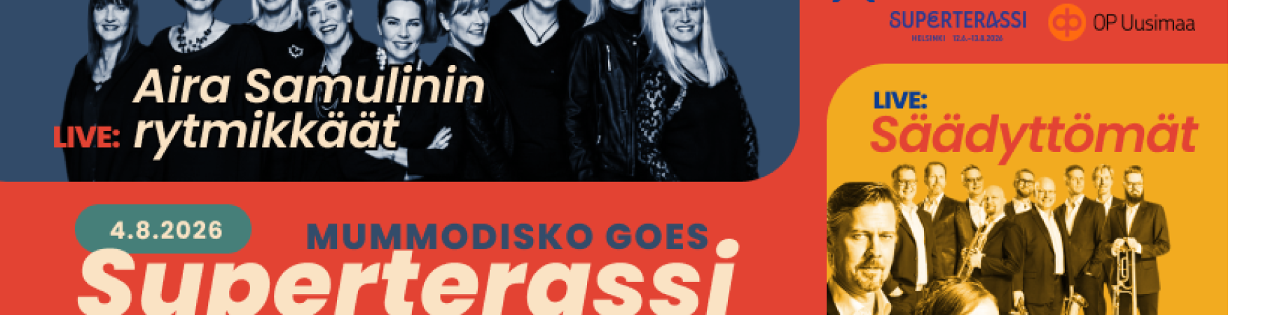 Tule mukaan Mummodiskoon 4.8.2026 Helsinkiin Superterassille!