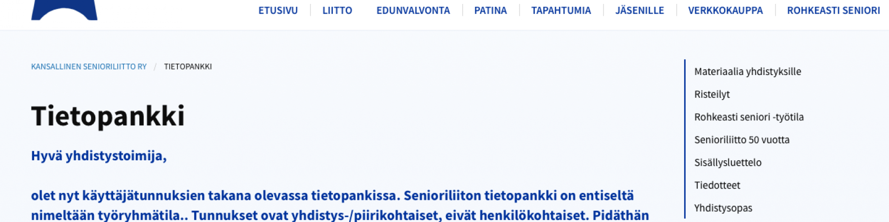 Työryhmätila on nyt tietopankki!