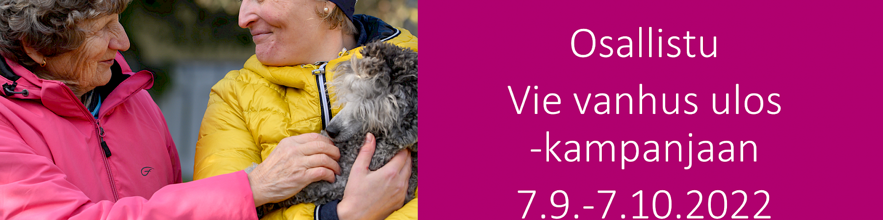 Senioriliitton on mukana Vie vanhus ulos -kampanjassa 7.9.–7.10.